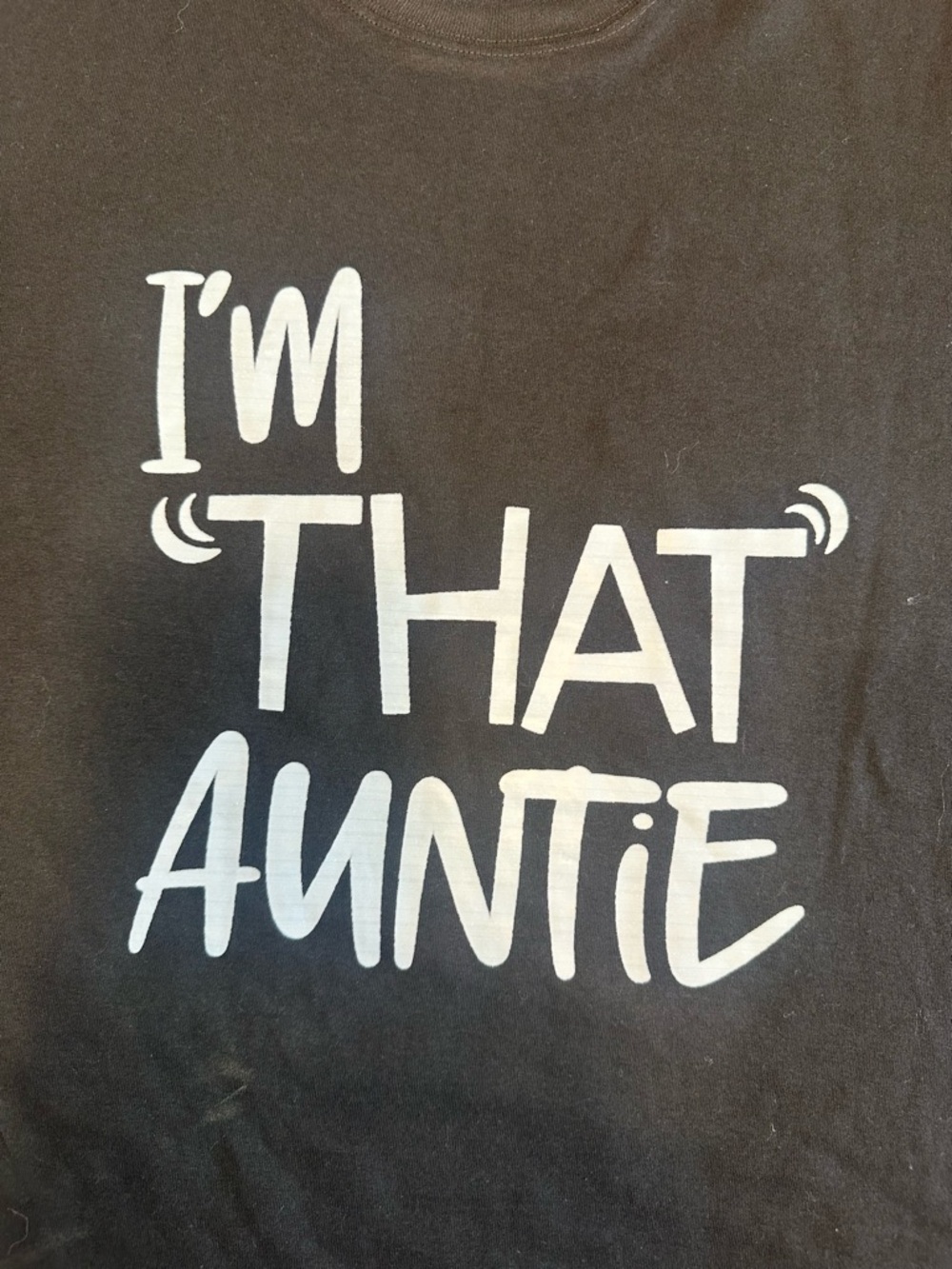 Women’s T-shirt “I’m That Auntie” Crewneck Short Sleeve Graphic Tee - Black XL